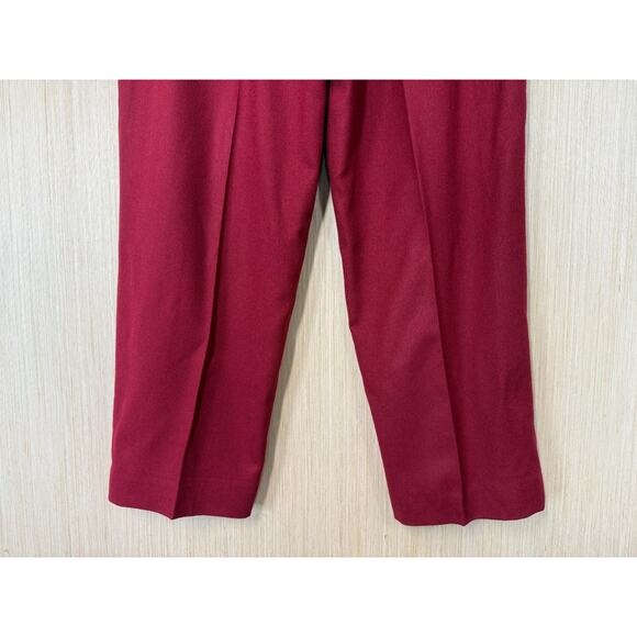 NEW Vtg Lands End 100% Wool Pleated High Waist Dress Pants Sz 16 Made in USA Red - Picture 8 of 13